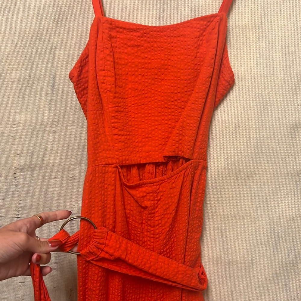 Orange free people jumpsuit